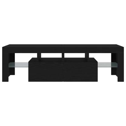 TV-Møbel Svart Eik TV-benk med LED-lys 140x36,5x40 cm