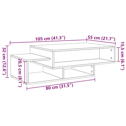 Salongbord Sofabord Svart Eik 105x55x32 cm