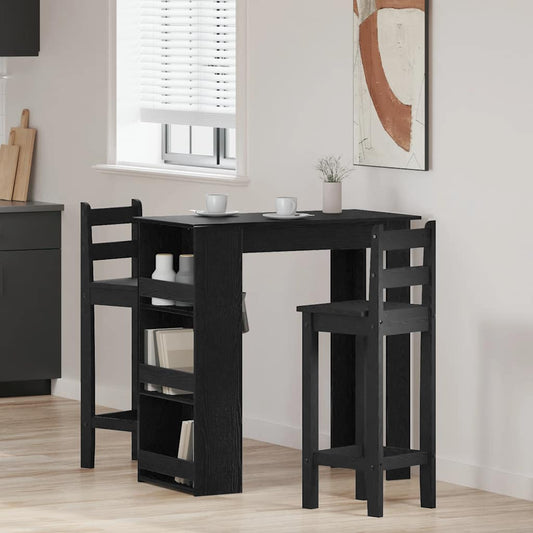 Barbord med oppbevaring svart eik 102x50x103,5 cm