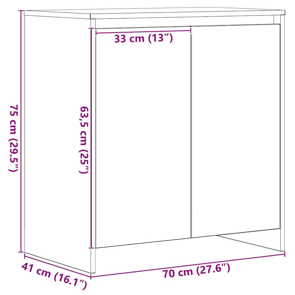 Skjenk Svart Eik 70x41x75 cm