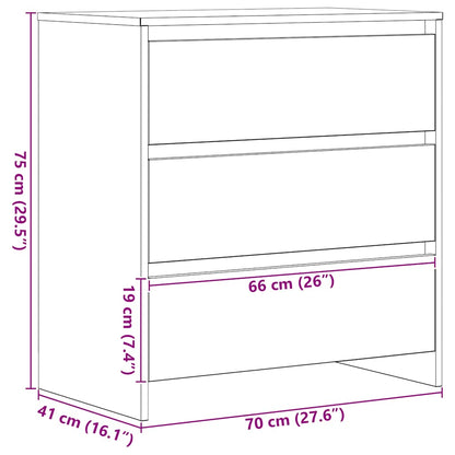 Skjenk Svart Eik 70x41x75 cm