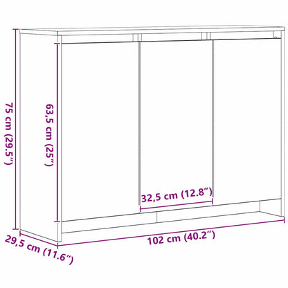 Skjenk Svart Eik 102x33x75 cm i