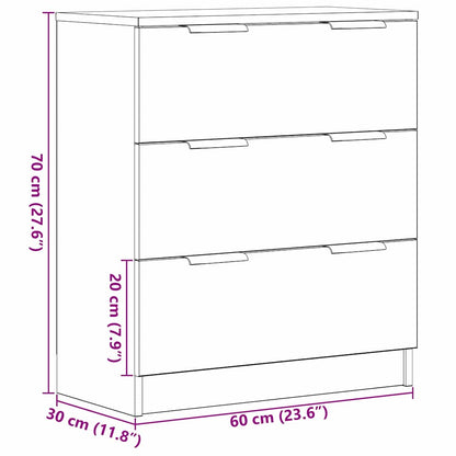 Skjenk Svart Eik 60x30x70 cm