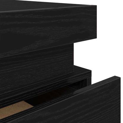 Nattbord Sengbord Svart Eik Nattbordskap med skuff 35 x 39 x 55 cm