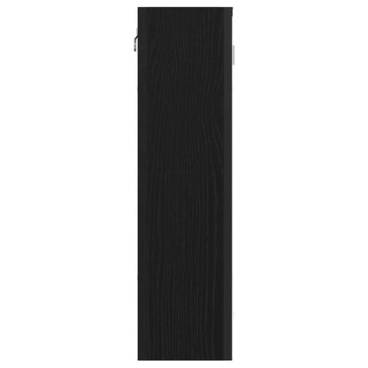 Baderomsskap med speil Svart Eik 60x16x60 cm