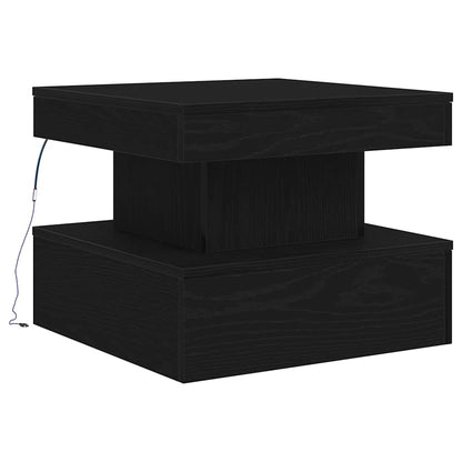 Salongbord Sofabord Svart med LED-lys 50x50x40 cm