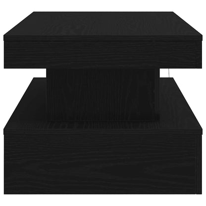 Salongbord Sofabord Svart med LED-lys Eik 90x50x40 cm