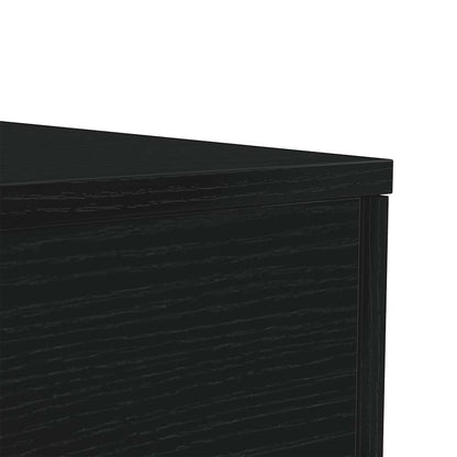 Salongbord Sofabord Svart med LED-lys Eik 90x50x40 cm