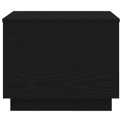 Salongbord Sofabord Svart med LED-lys Eik 50x50x40 cm