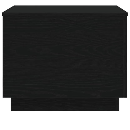 Salongbord Sofabord Svart med LED-lys Eik 50x50x40 cm