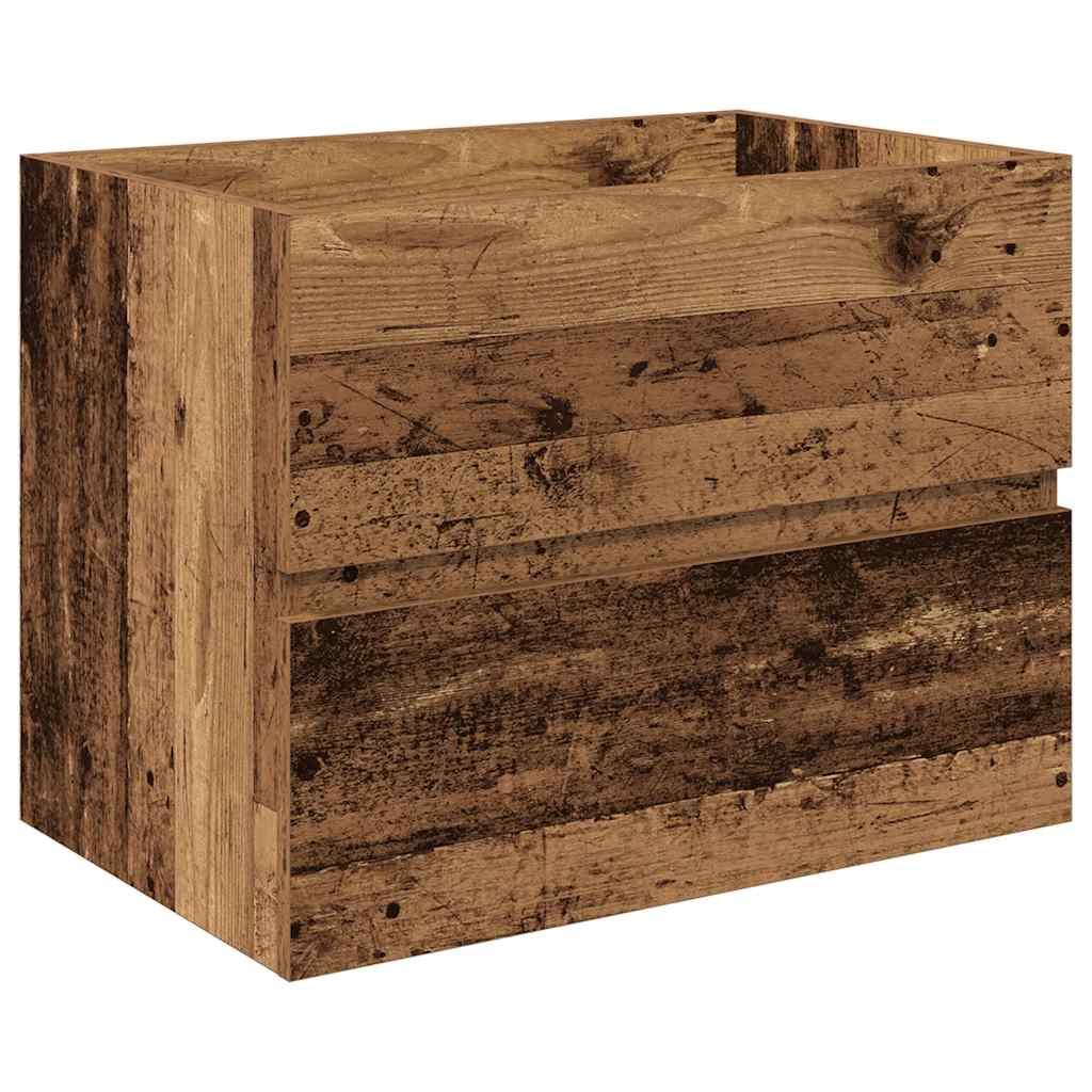 Servantskap Baderom med innebygd vask og kran Gammelt tre