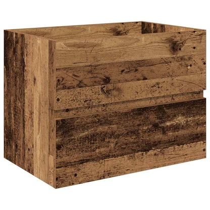 Servantskap Baderom med innebygd vask og kran Gammelt tre