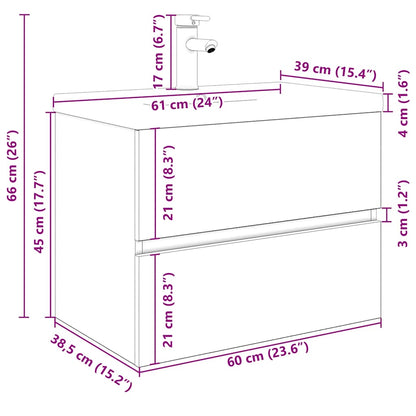 Servantskap Baderom med innebygd vask og kran Gammelt tre