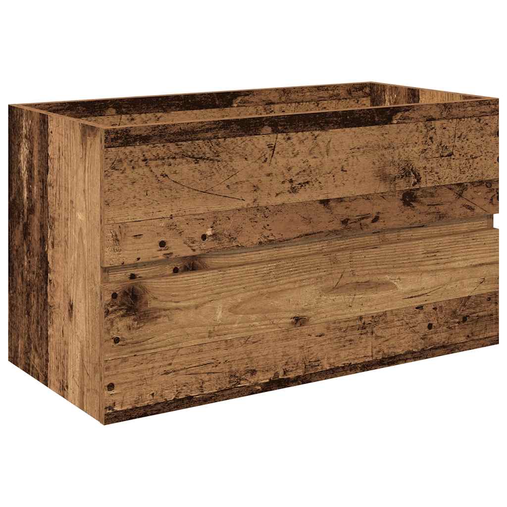 Servantskap Baderom med innebygd vask og kran Gammelt tre