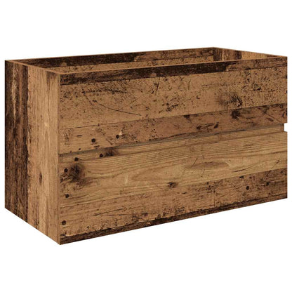 Servantskap Baderom med innebygd vask og kran Gammelt tre