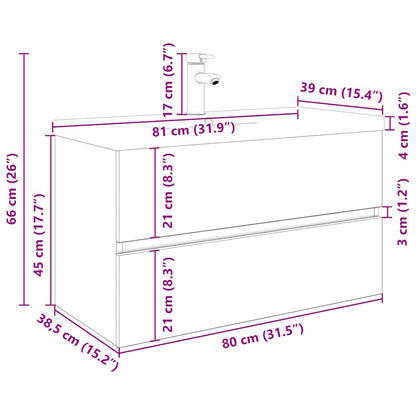 Servantskap Baderom med innebygd vask og kran Gammelt tre