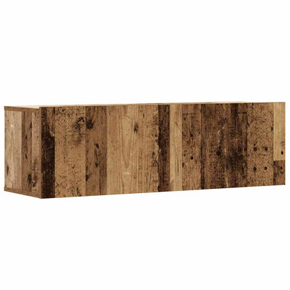 Vegghengt TV-benker 3stk gammelt tre 100x30x30cm konstruert tre