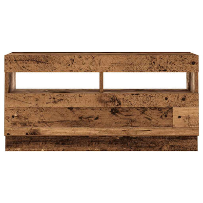 TV-Møbel Gammelt Tre TV-benk med LED-lys 180x35x40 cm