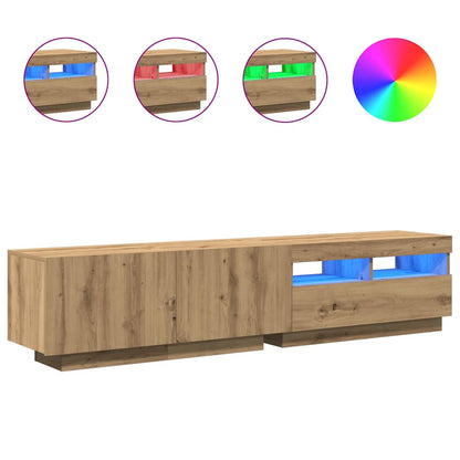 TV-Møbel Artisan Eik TV-benk med LED-lys 180x35x40 cm