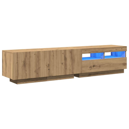 TV-Møbel Artisan Eik TV-benk med LED-lys 180x35x40 cm