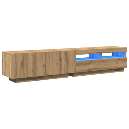 TV-Møbel Artisan Eik TV-benk med LED-lys 200x35x40 cm