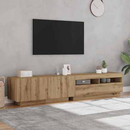 TV-Møbel Artisan Eik TV-benk med LED-lys 200x35x40 cm