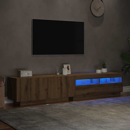 TV-Møbel Artisan Eik TV-benk med LED-lys 200x35x40 cm