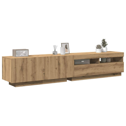 TV-Møbel Artisan Eik TV-benk med LED-lys 200x35x40 cm