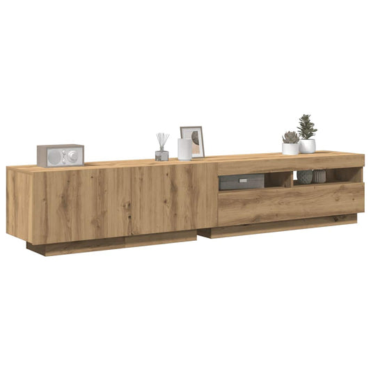 TV-Møbel Artisan Eik TV-benk med LED-lys 200x35x40 cm