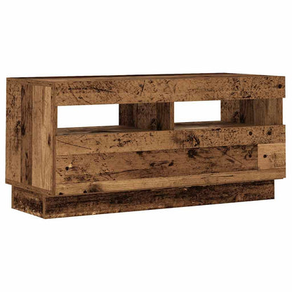 TV-Møbel Gammelt Tre TV-benk med LED-lys 260x35x40 cm