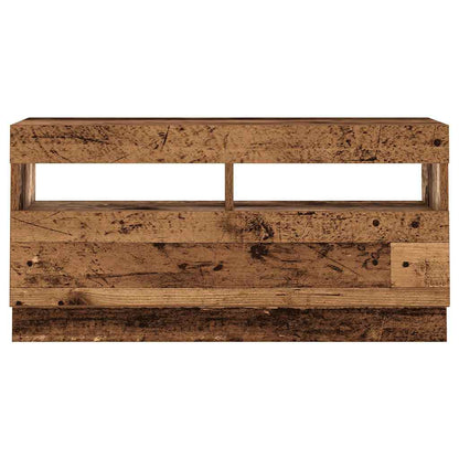 TV-Møbel Gammelt Tre TV-benk med LED-lys 260x35x40 cm