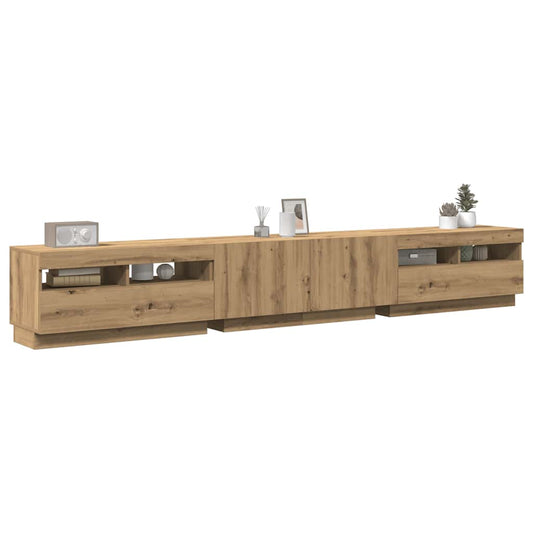 TV-Møbel Artisan Eik TV-benk med LED-lys 260x35x40 cm