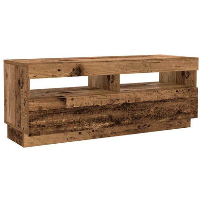 TV-Møbel Gammelt Tre TV-benk med LED-lys 300x35x40 cm