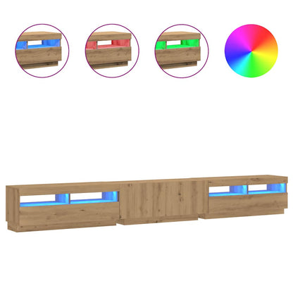TV-Møbel Artisan Eik TV-benk med LED-lys 300x35x40 cm