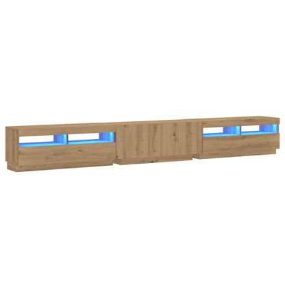 TV-Møbel Artisan Eik TV-benk med LED-lys 300x35x40 cm