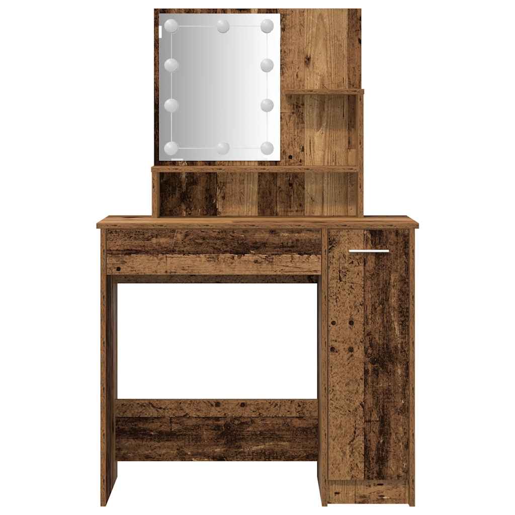 Sminkebord Gammelt Tre Sett LED