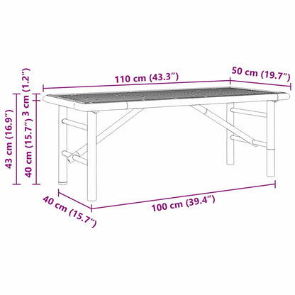 Salongbord Sofabord Brun Tre Bambus 110x50x43 cm