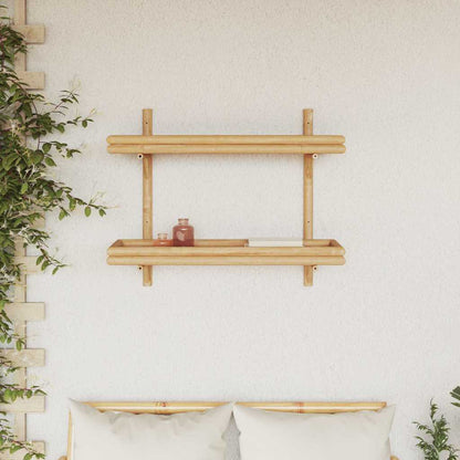 Vegghylle Tre med hylle Veggmontert Brun 75 x 26 x 60 cm Bambus