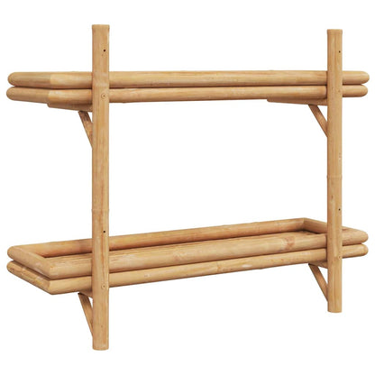 Vegghylle Tre med hylle Veggmontert Brun 75 x 26 x 60 cm Bambus