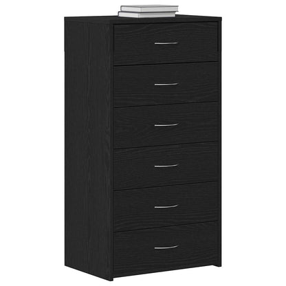 Kommode Svart Eik med 6 skuffer 50x34x96 cm