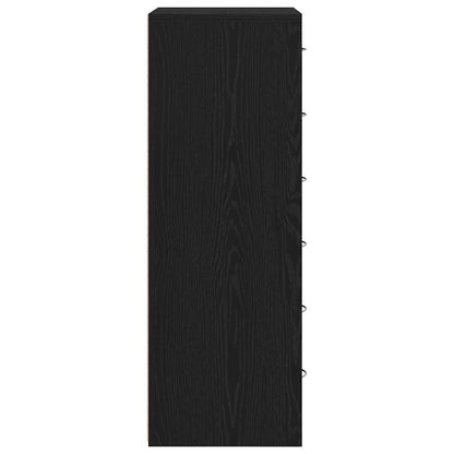 Kommode Svart Eik med 6 skuffer 50x34x96 cm