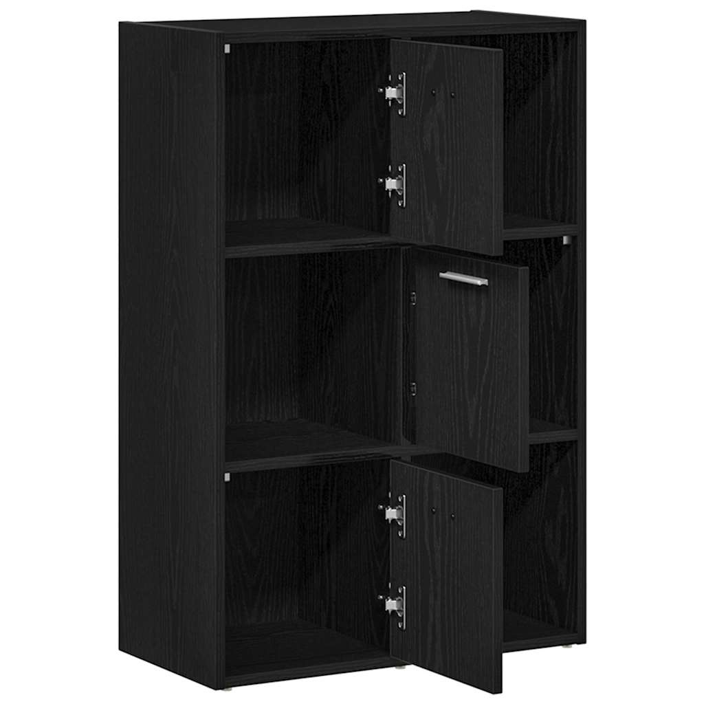Bokhylle/romdeler svart eik 60,5x30x90 cm konstruert tre