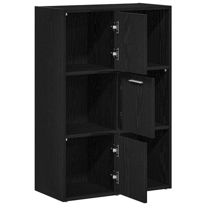 Bokhylle/romdeler svart eik 60,5x30x90 cm konstruert tre