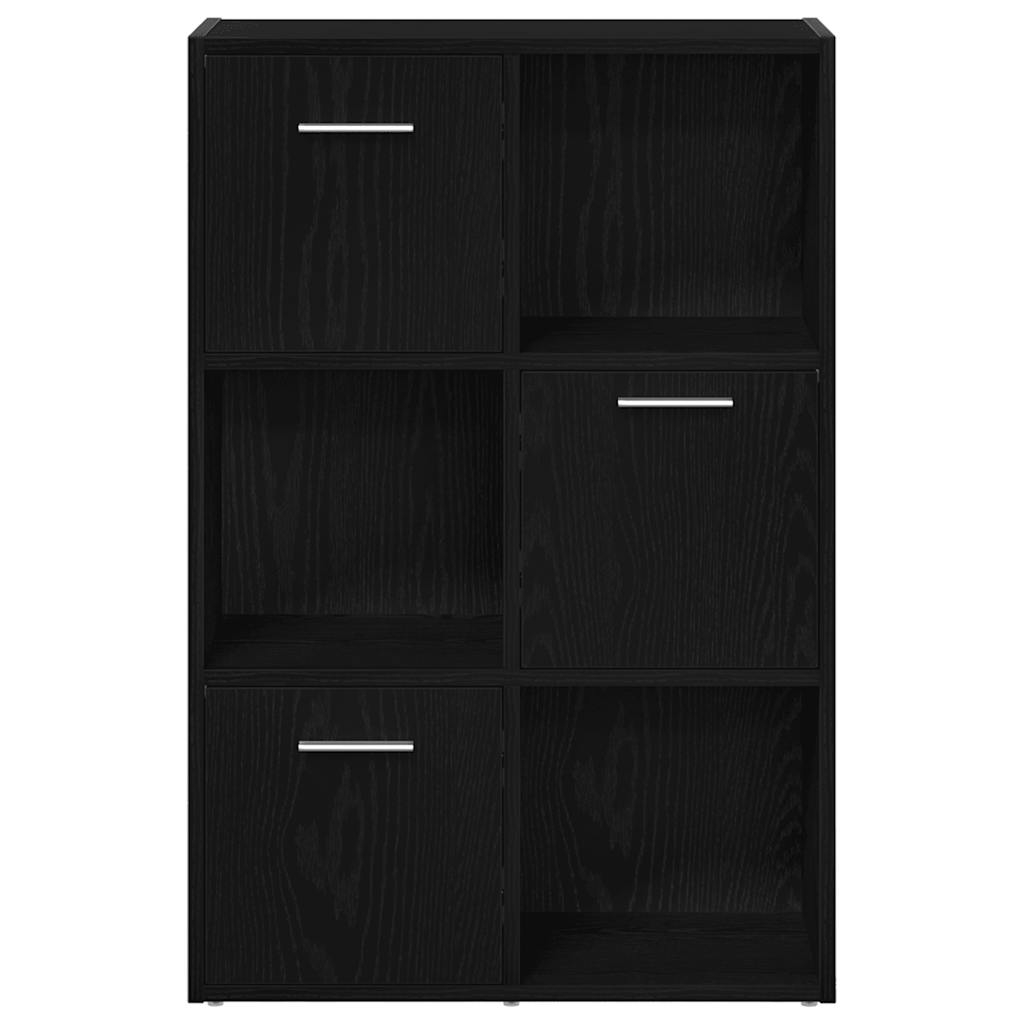 Bokhylle/romdeler svart eik 60,5x30x90 cm konstruert tre