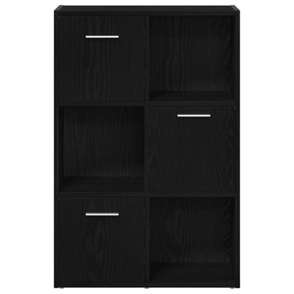 Bokhylle/romdeler svart eik 60,5x30x90 cm konstruert tre
