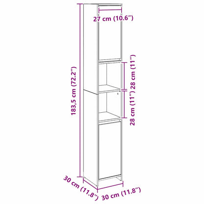 Baderomsskap Svart Eik 30 x 30 x 183.5 cm