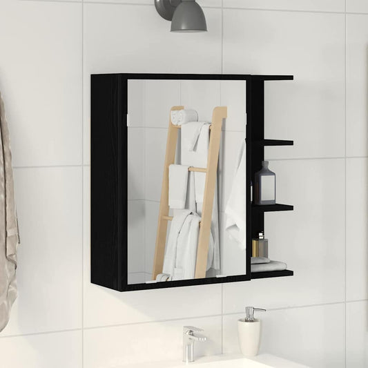 Badspeilskap Svart Eik 62,5x20,5x64cm Laget av tre