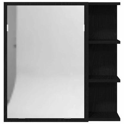 Badspeilskap Svart Eik 62,5x20,5x64cm Laget av tre