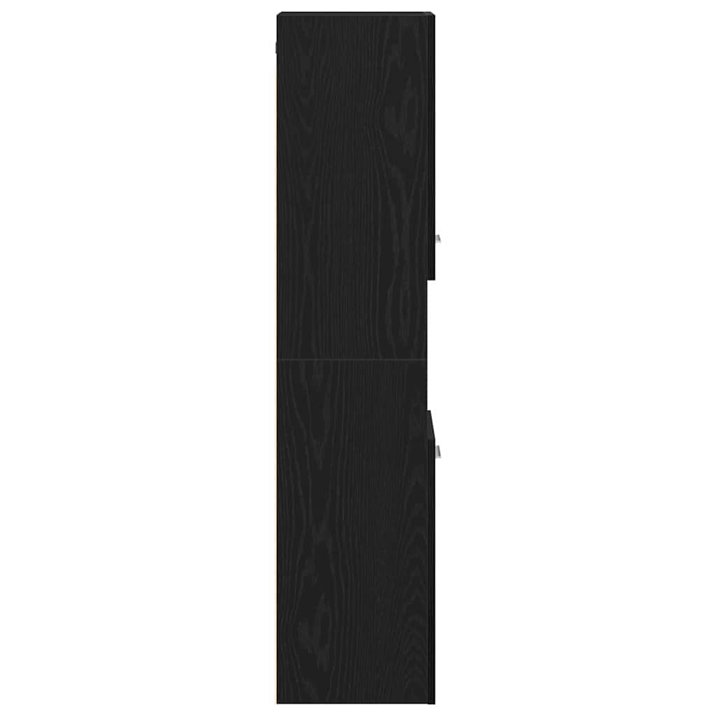 Baderom Veggskap Svart Eik 30x30x130 cm Ingeniørtre