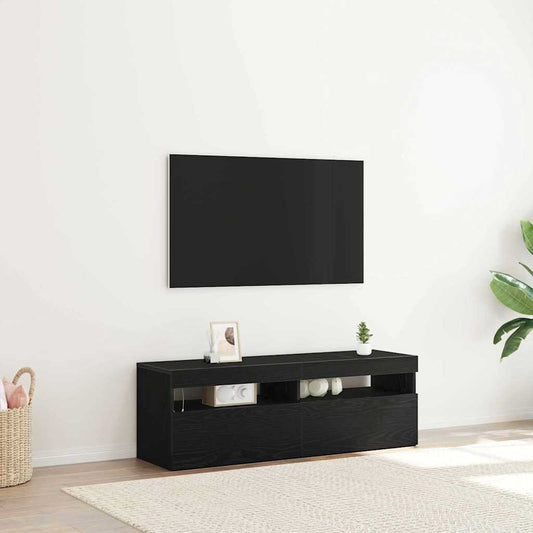TV-Møbel Svart Eik TV-benk med LED 120x35x40 cm